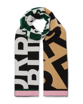 burberry contrast logo graphic wool scarf|Wool Scarves For Women .